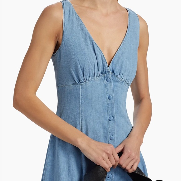 NWT Reformation Sebastian Denim Midi Dress Savannah Button Front Size 6 - Picture 3 of 14